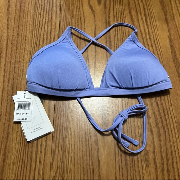 NWT Rip Curl Classic Surf Crossback Triangle Bikini Top Swim Violet Size S - Picture 1 of 3